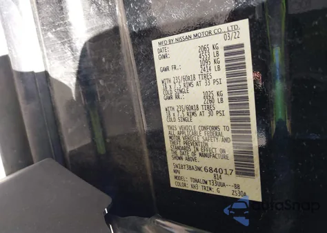 2022 Nissan Rogue Sv Fwd from USA, damaged, VIN 5N1BT3BA3NC684017